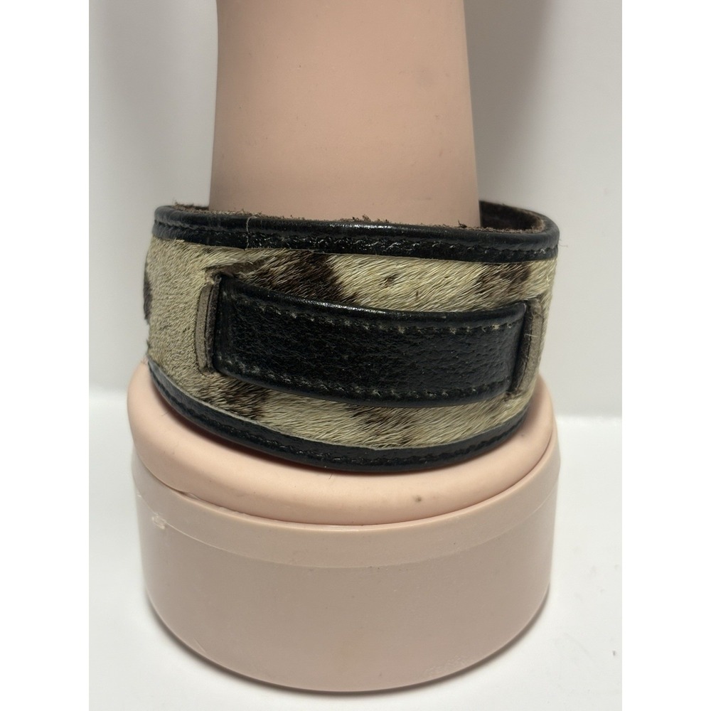 Cowhide Bracelet Hair On  Genuine Leather Brown Black 9 in‎ Western